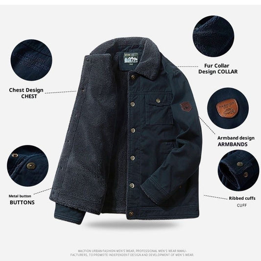 Men's Thick Fleece Short Cotton Jacket Best YouTube Store