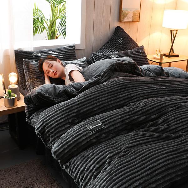 Thicken Corduroy Velvet Bedding Set Duvet Cover by LuxuryLifeWay