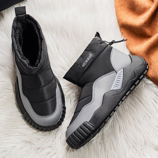 Warm Outdoor Casual Cotton Boots Stylish Mid-top Warm Men's Shoes Best YouTube Store