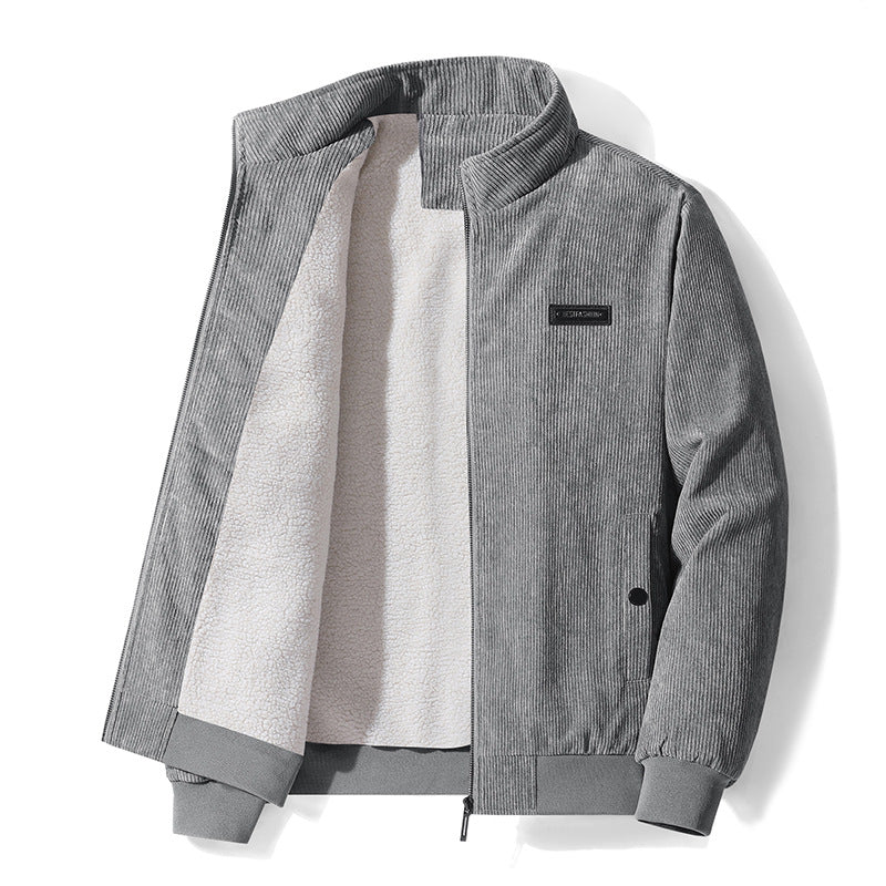 Men's Thickened Corduroy Winter Coat - Large Size Pi-Mart