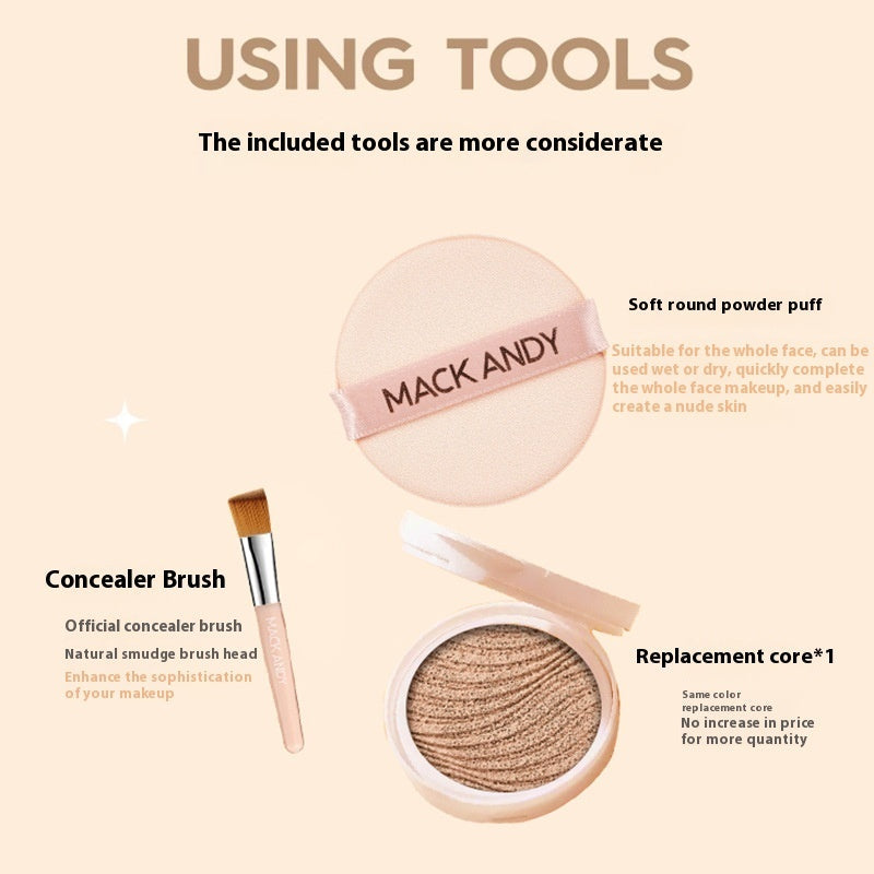 Water Light Cushion Foundation Face Repair Concealer Durable Not Easy To Makeup CJD