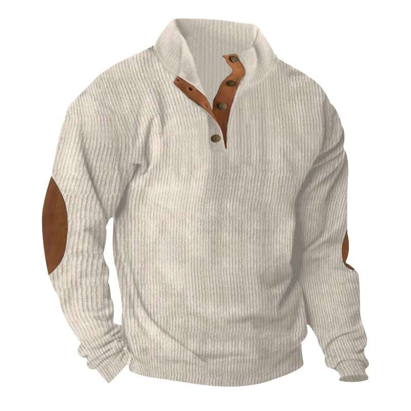 Corduroy Casual Stand Collar Long-sleeved Sweater Best YouTube Store