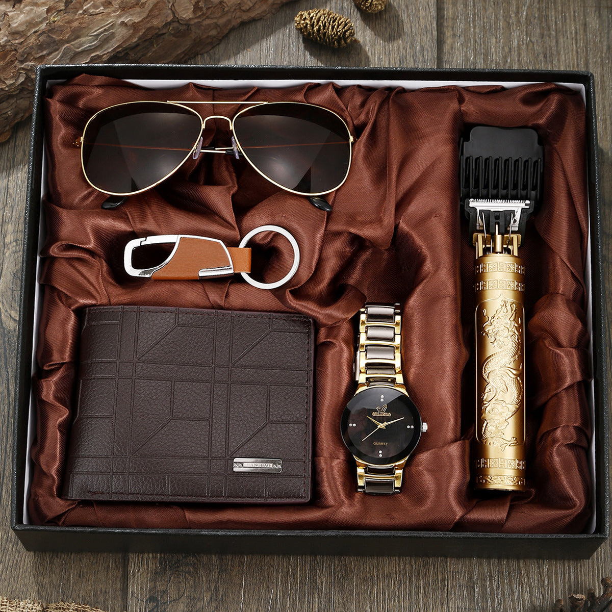 Steel Belt Quartz Watch Personality Wallet Shaver 5 Pieces Gift Set Best YouTube Store