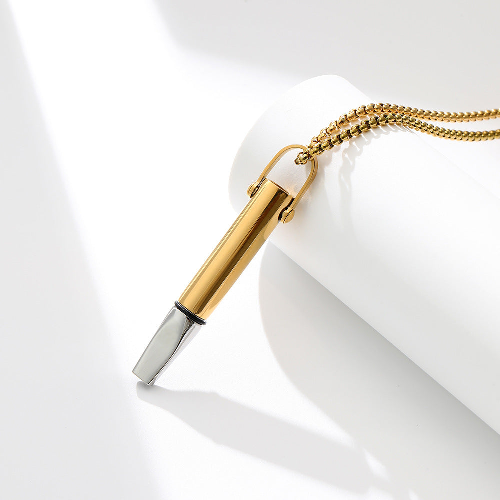 Breathing Resistance Whistle Necklace Round Tube Built-in Cotton Core Best YouTube Store