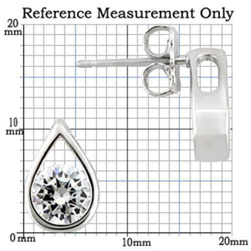 TK0W180 - Stainless  Earrings with AAA Grade CZ  in Clear-6mm-1