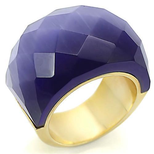 0W366 - Gold Brass Ring with Semi-Precious Cat Eye in Montana Alamode