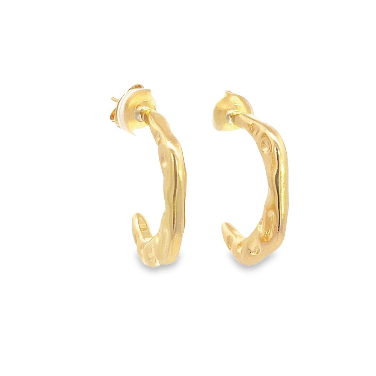 18K Gold Filled Abstract Designed Bumpy Stud Hoop Earring (L418) MIA Jewelry