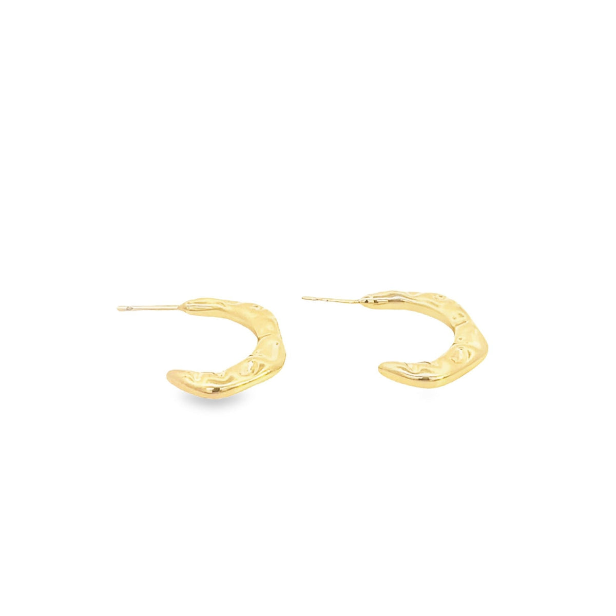18K Gold Filled Abstract Designed Bumpy Stud Hoop Earring (L418) MIA Jewelry