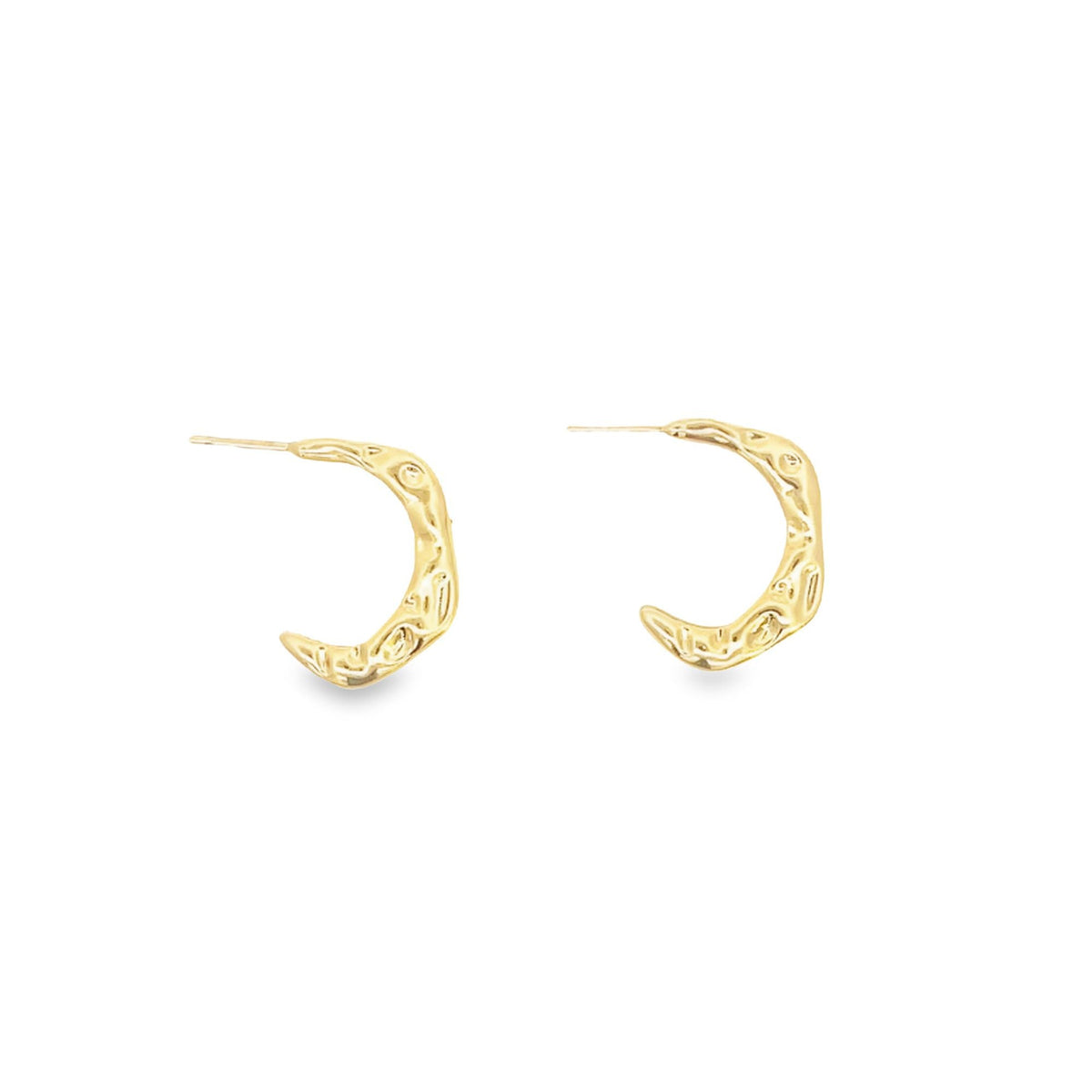 18K Gold Filled Abstract Designed Bumpy Stud Hoop Earring (L418) MIA Jewelry