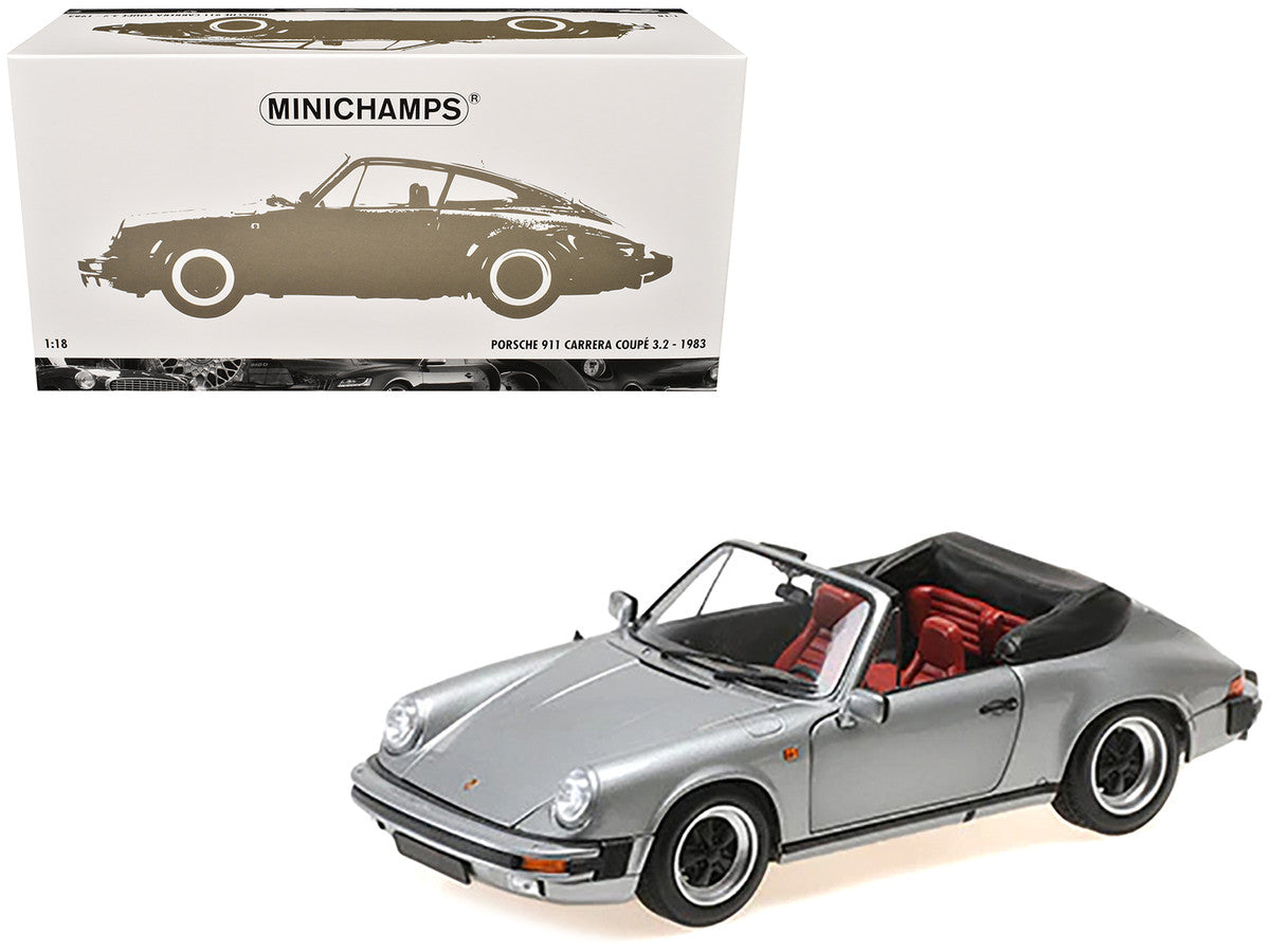1983 Porsche 911 Carrera Cabriolet 3.2 Gray Metallic 1/18 Diecast Model Car by Minichamps Minichamps
