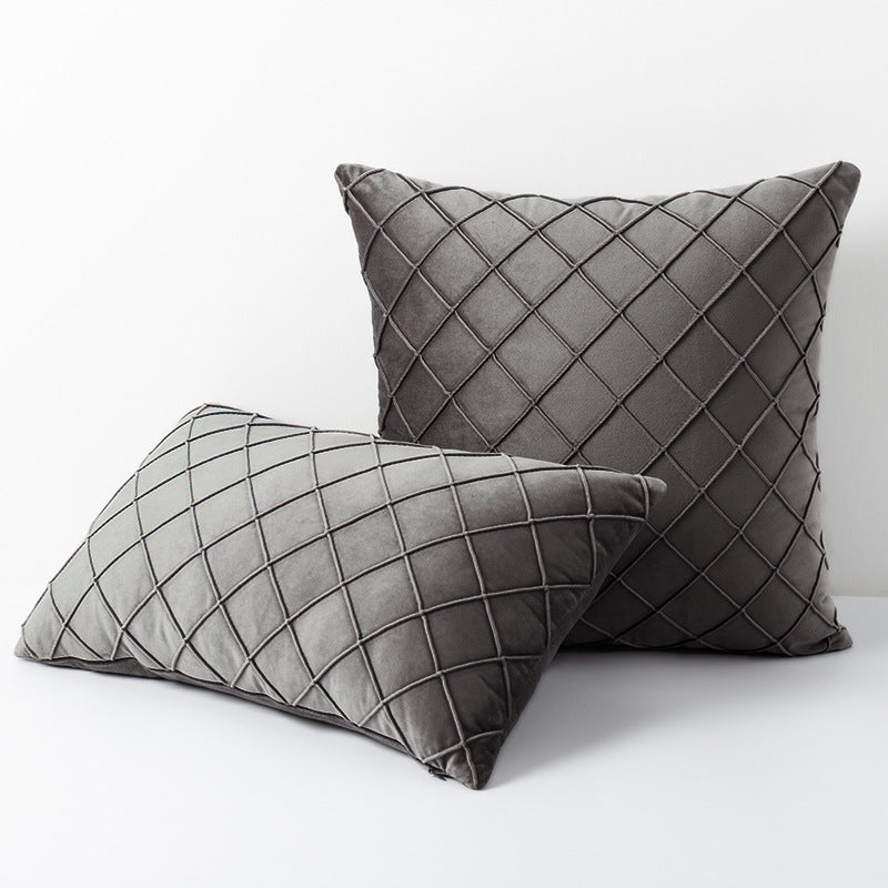 Diamond plaid velvet pillowcase Best YouTube Store