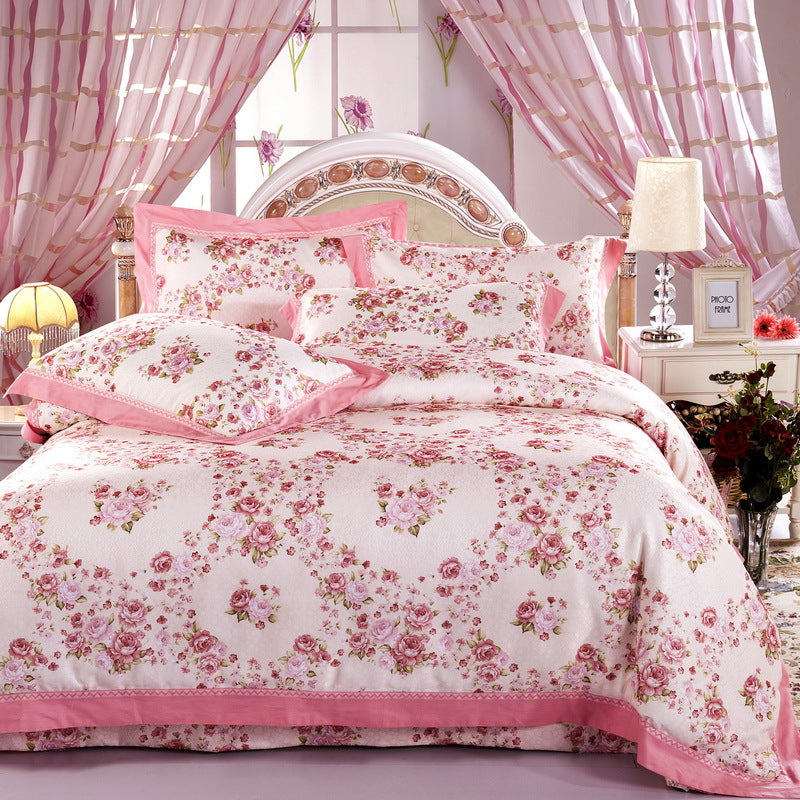 Pure cotton jacquard four-piece bedding