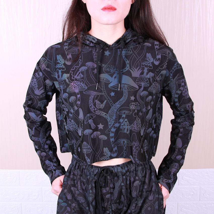 New Mushroom Reflective Hoodies Women Accent Plus