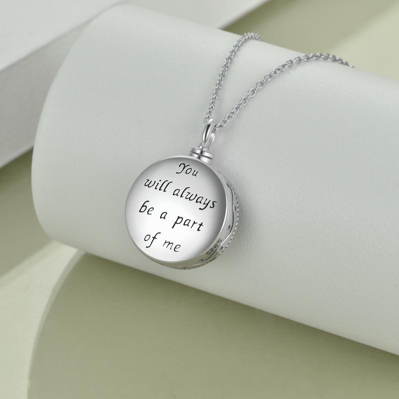 Tree of Life Urn Cremation Jewelry Necklace for Ashes in Sterling Silver Retro LadyShow.Store
