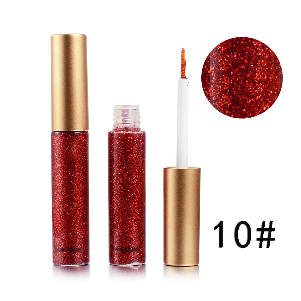 HANDAIYAN Brand 1 Pcs Glitter Liquid Eyeliner Pen 10 Colors Metallic Shine Eye Shadow & Liner Combination Pencil Eyes Makeup CJD