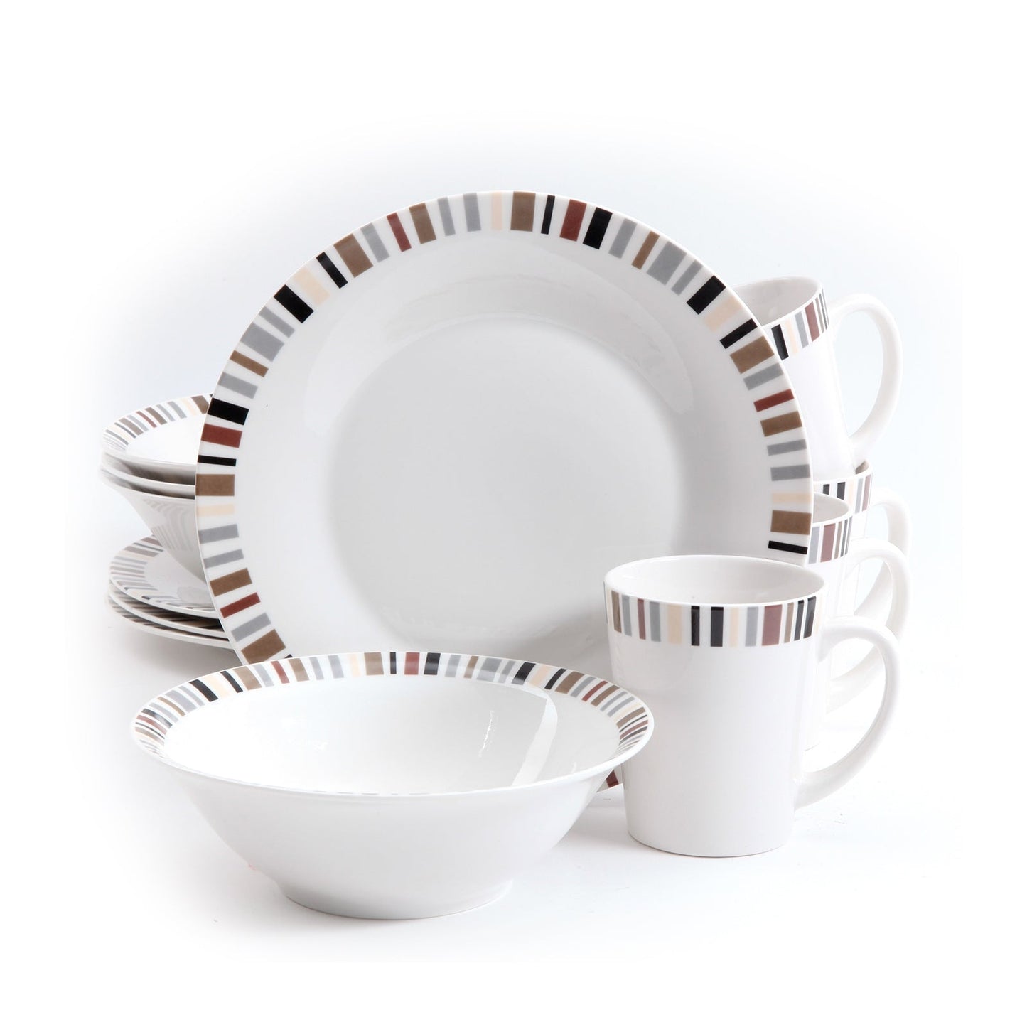 Gibson 12 Piece Lanvale Fine Ceramic Dinnerware Set For 4 W2B