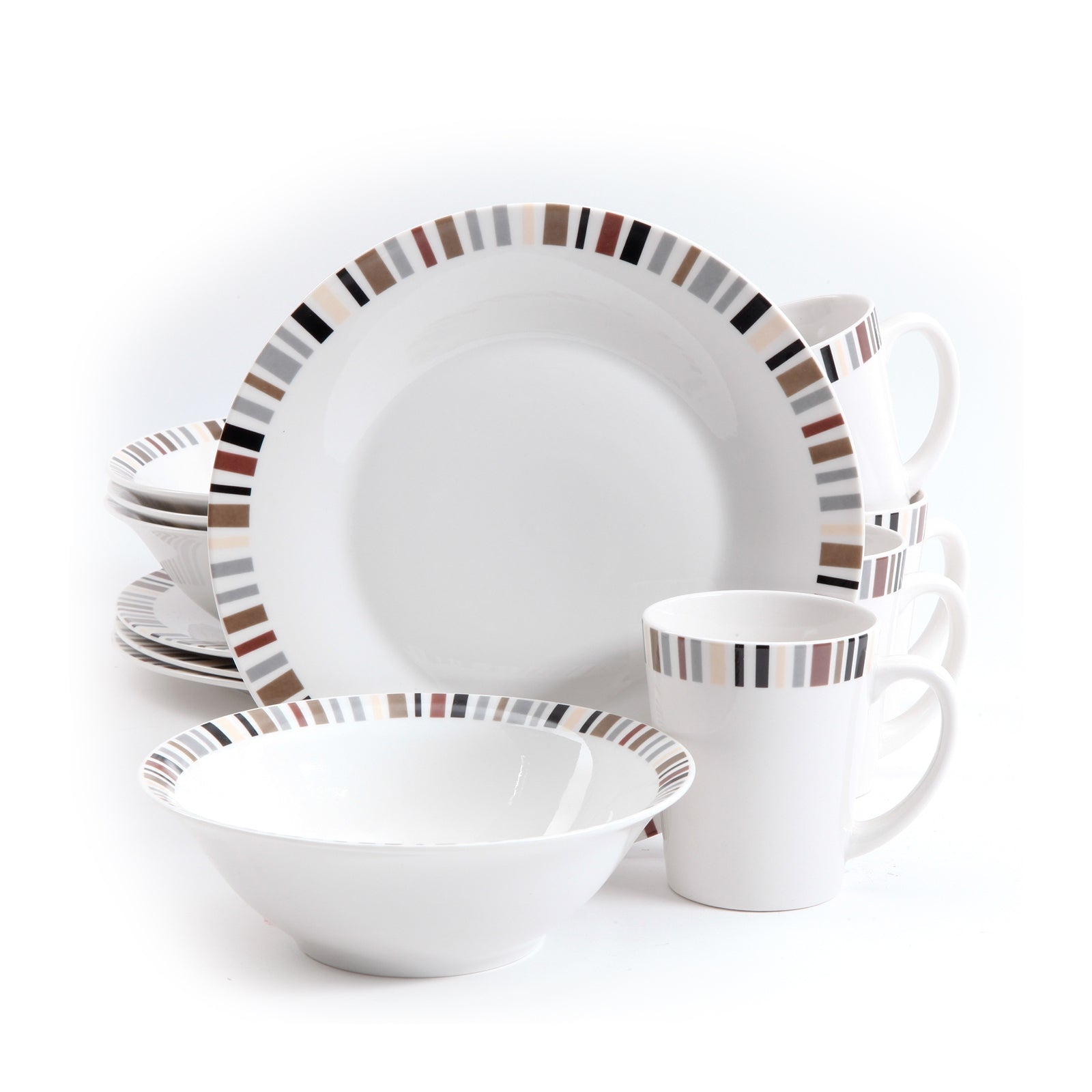 Gibson 12 Piece Lanvale Fine Ceramic Dinnerware Set For 4 W2B