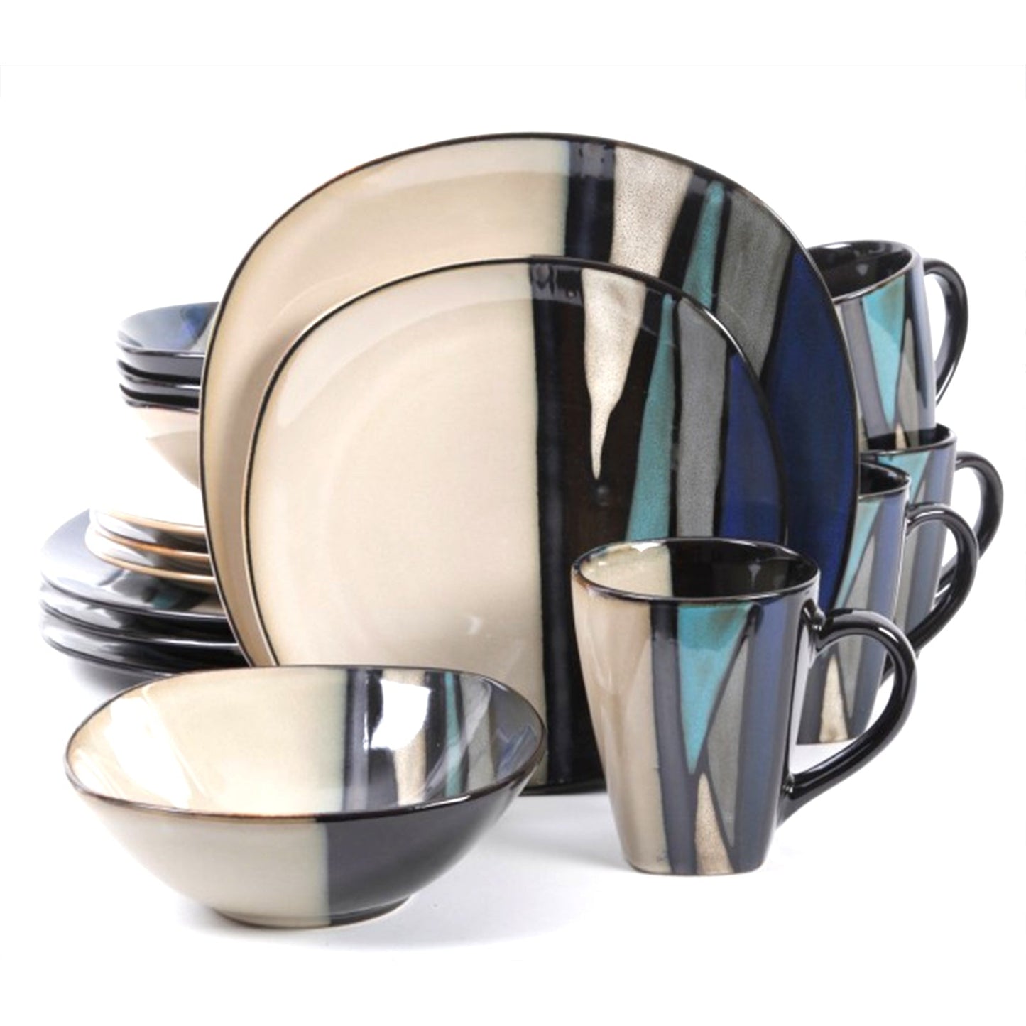 Gibson Elite Althea 16-Piece Dinnerware Set, Teal W2B