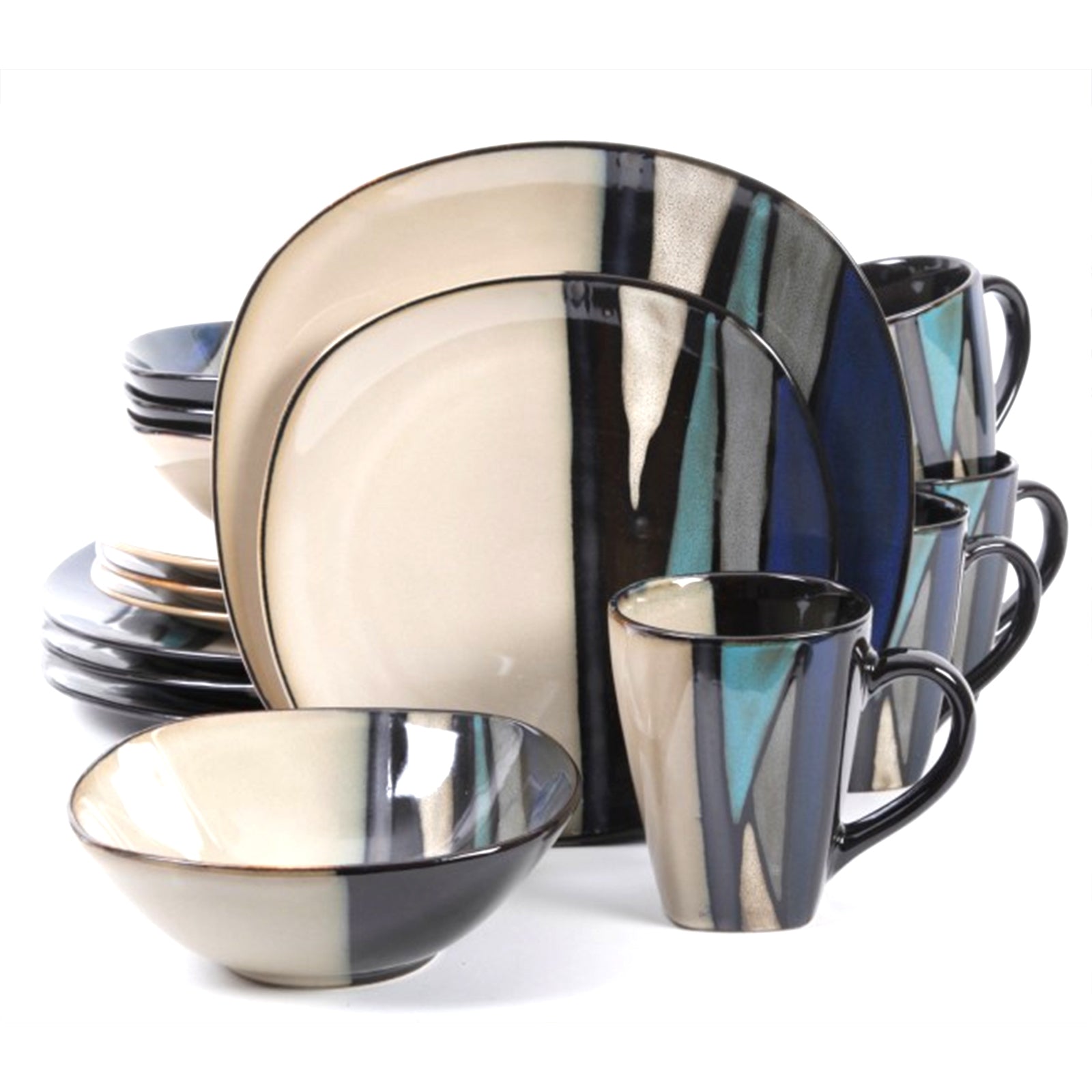 Gibson Elite Althea 16-Piece Dinnerware Set, Teal W2B