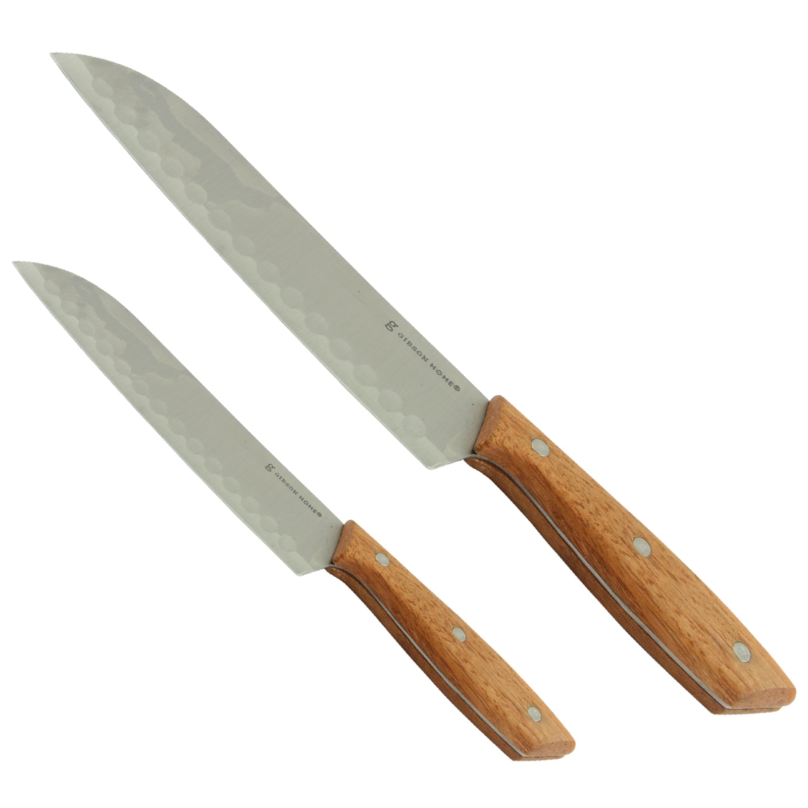 Gibson Home Seward 2 Piece Stainless Steel Santoku Knife Cutlery Set with Wood Handles W2B