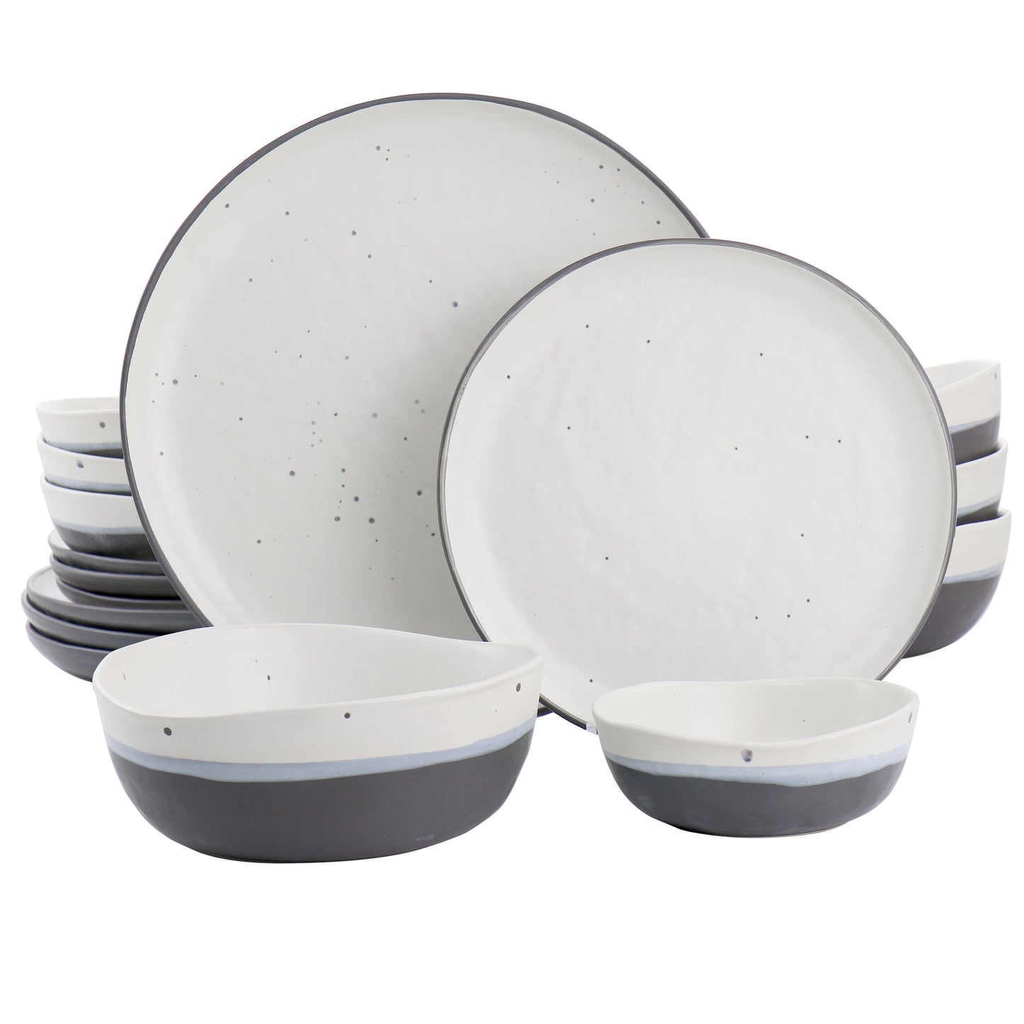 Gibson Elite Rhinebeck 16 Piece Round Stoneware Dinnerware Set in Blue W2B