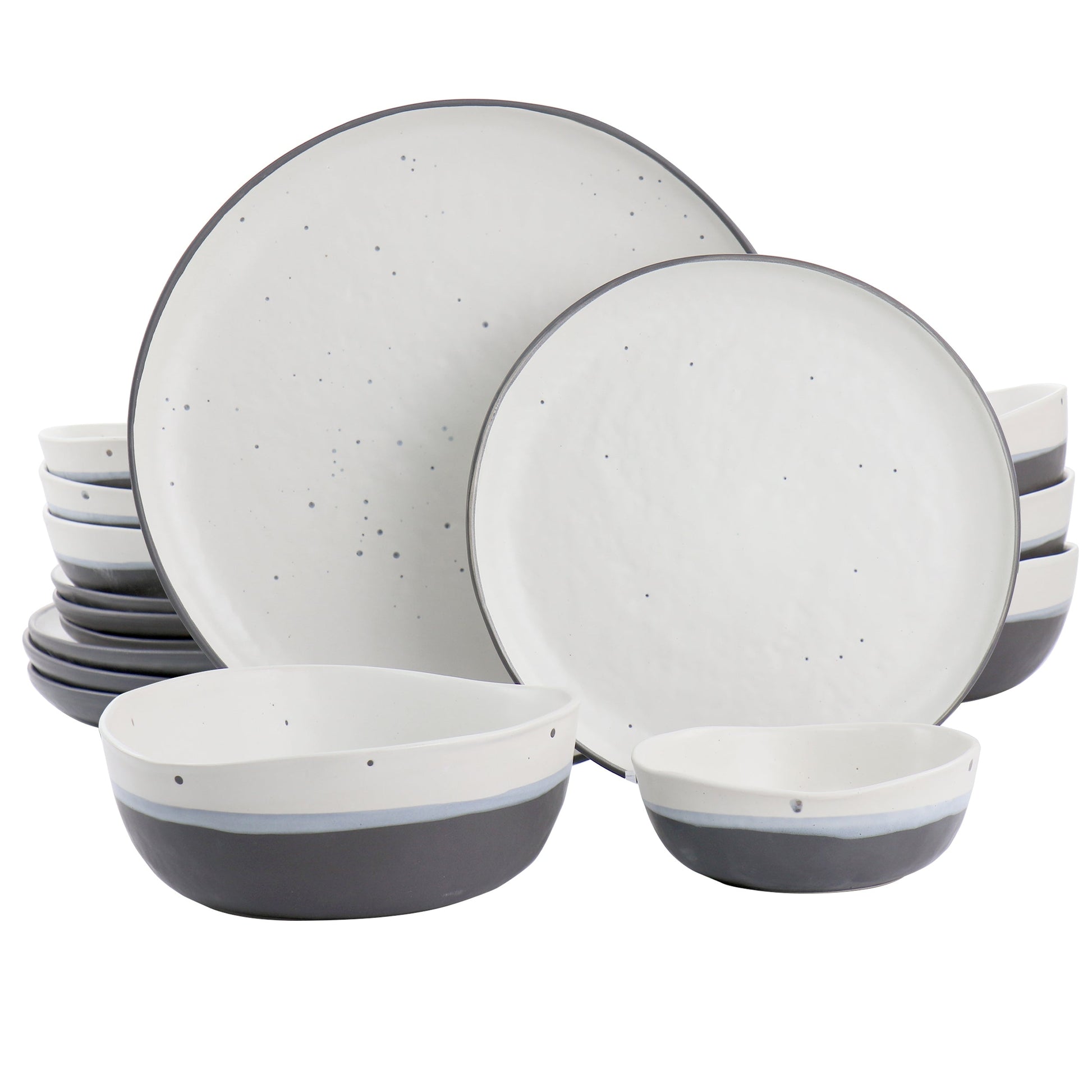 Gibson Elite Rhinebeck 16 Piece Round Stoneware Dinnerware Set in Blue W2B