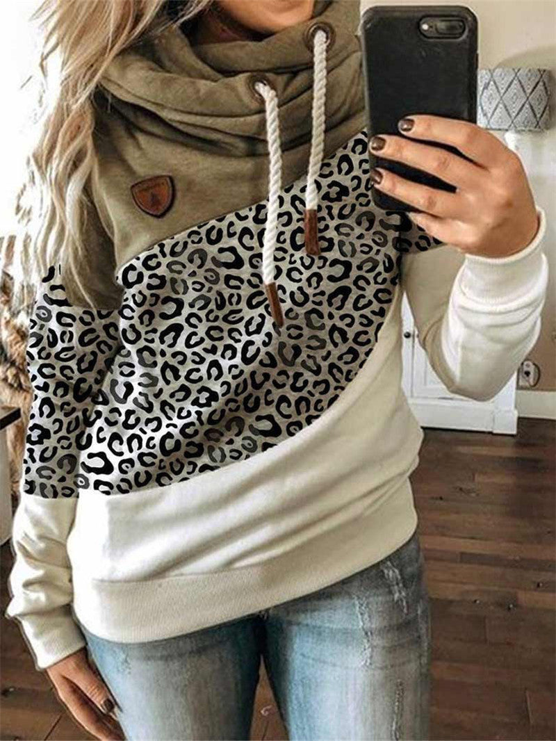 Printed stitching hooded fleece loose sweatshirt Best YouTube Store