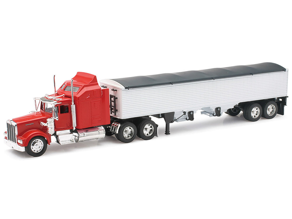 Kenworth W900 Grain Truck Red and White "Long Haul Truckers" Series 1/32 Diecast Model by New Ray-1