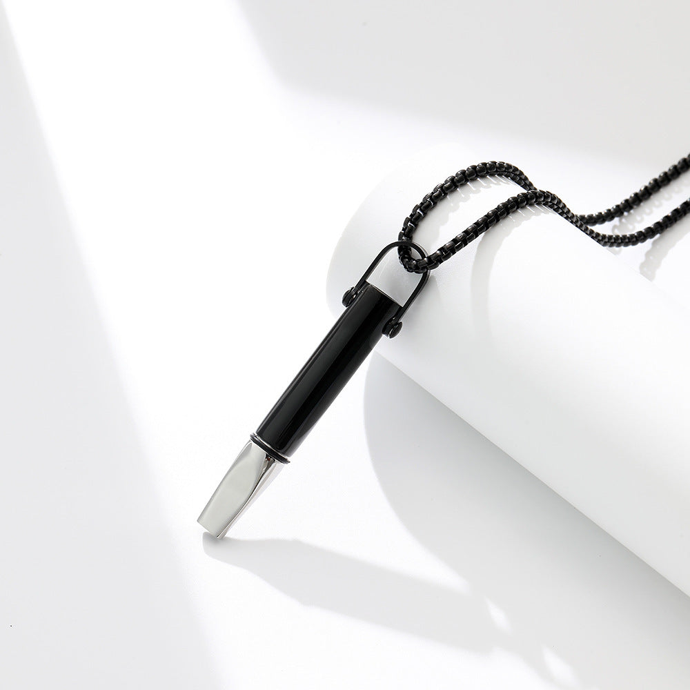 Breathing Resistance Whistle Necklace Round Tube Built-in Cotton Core Best YouTube Store