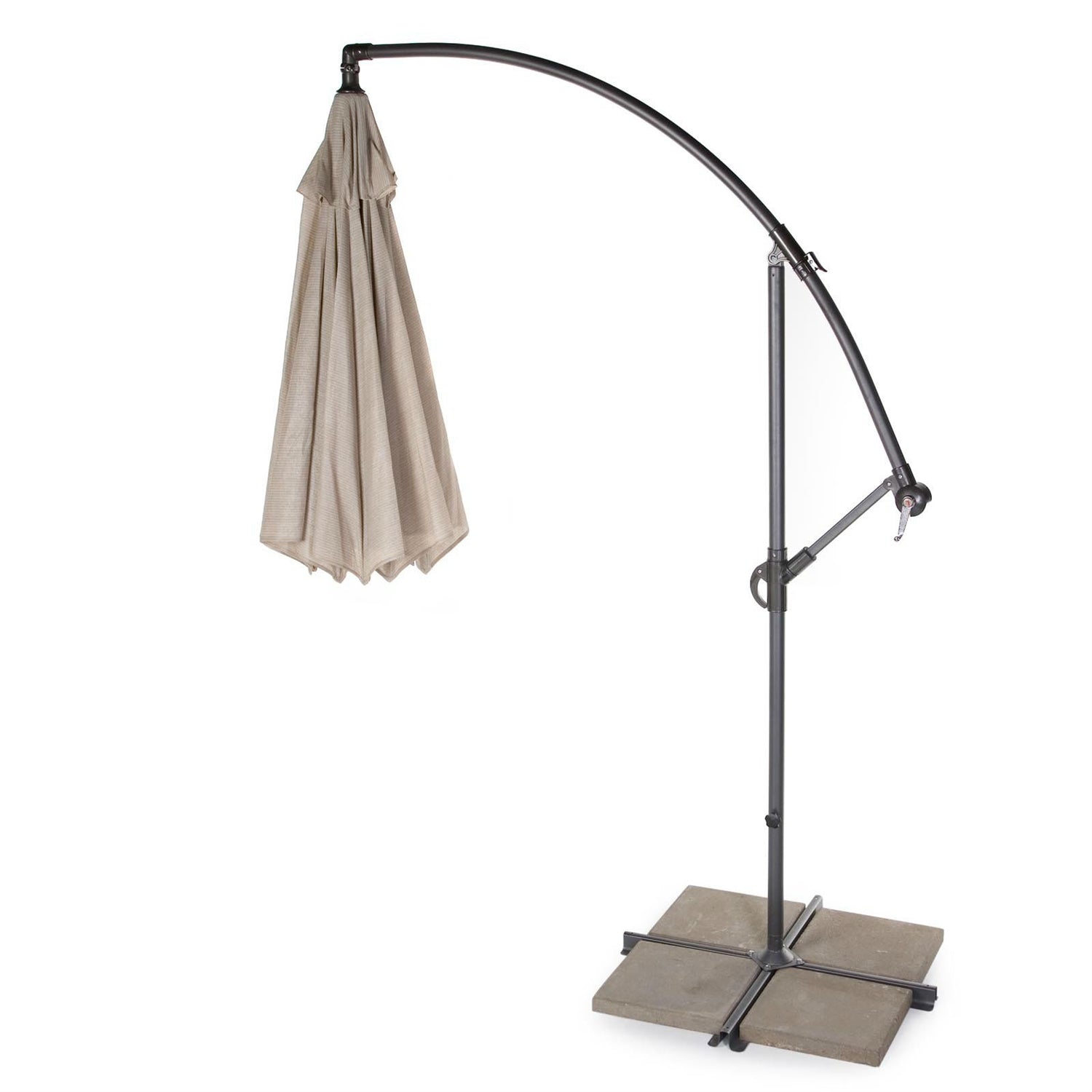 10 Foot Mocha Offset Patio Canopy Umbrella Rotates 360 Degrees FastFurnishings
