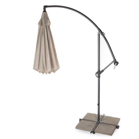 10 Foot Mocha Offset Patio Canopy Umbrella Rotates 360 Degrees FastFurnishings