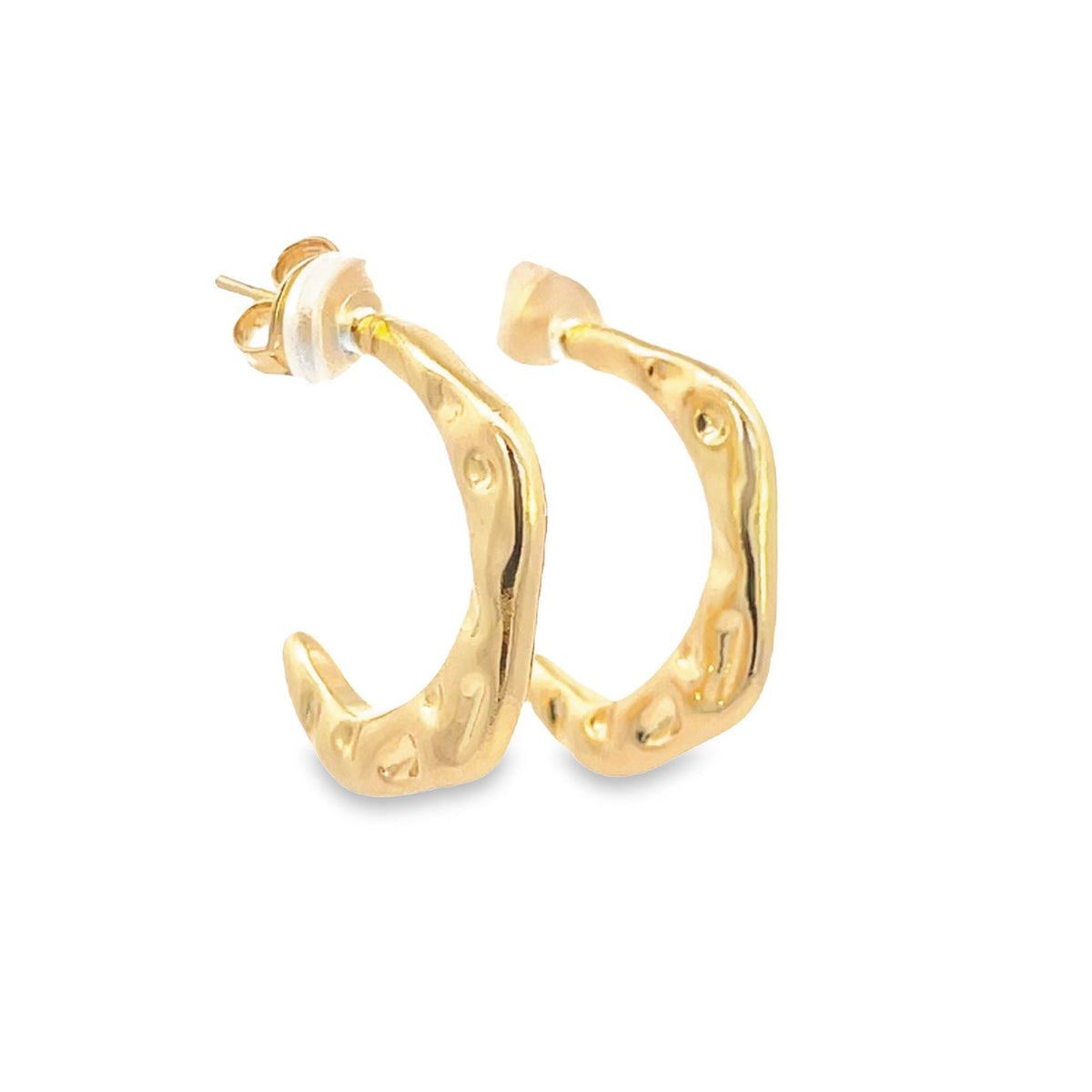 18K Gold Filled Abstract Designed Bumpy Stud Hoop Earring (L418) MIA Jewelry