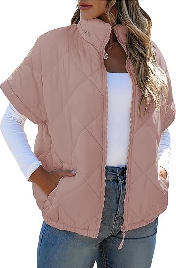 Casual Pocket Zipper Diamond Lattice Warm Jacket LadyShow.Store