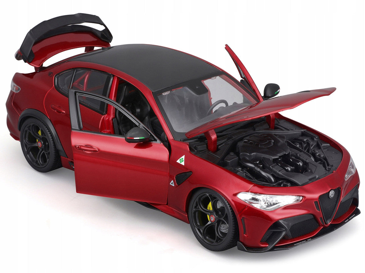 Alfa Romeo Giulia GTA Red Metallic with Carbon Top 1/18 Diecast Model Car by Bburago Bburago