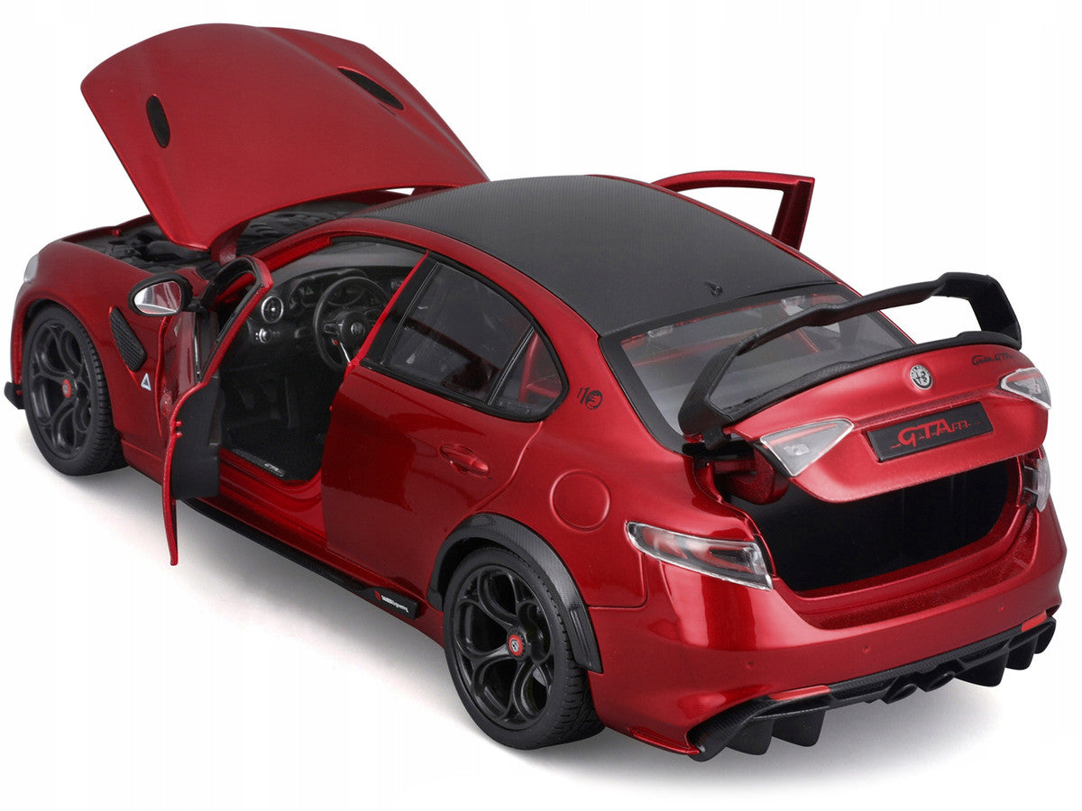 Alfa Romeo Giulia GTA Red Metallic with Carbon Top 1/18 Diecast Model Car by Bburago Bburago