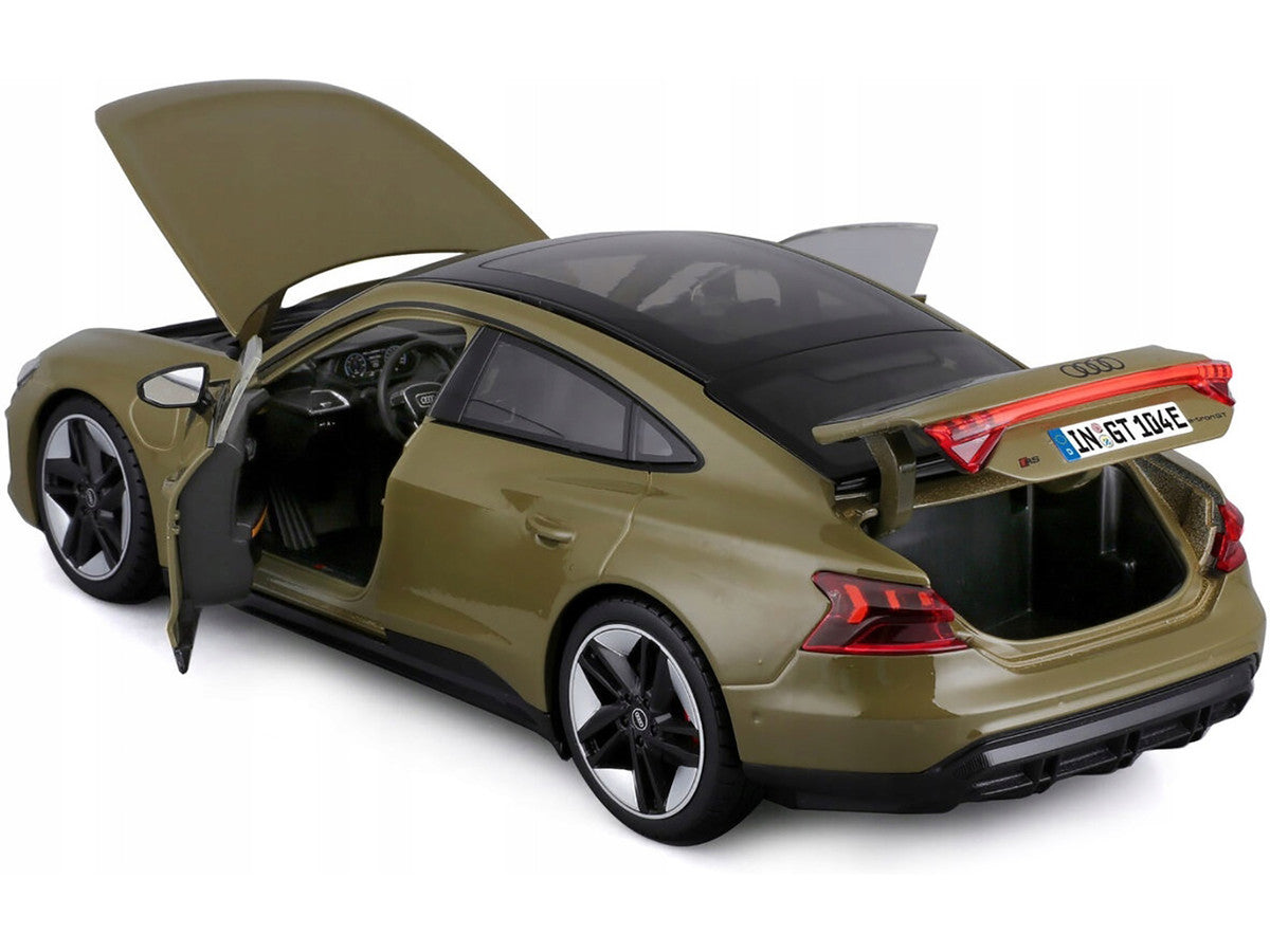 2022 Audi RS e-tron GT Dark Green with Sunroof 1/18 Diecast Model Car by Bburago Bburago
