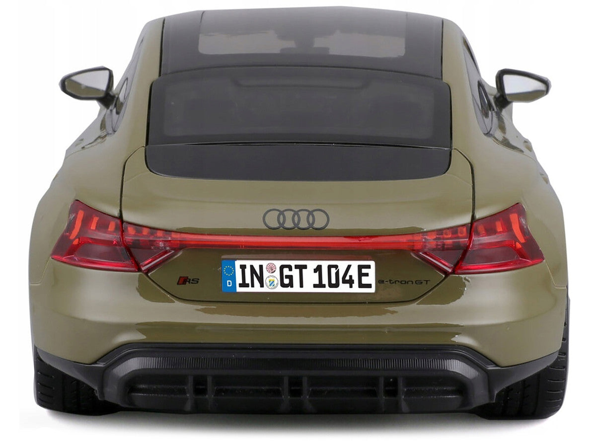 2022 Audi RS e-tron GT Dark Green with Sunroof 1/18 Diecast Model Car by Bburago Bburago