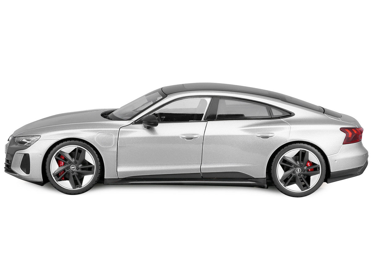 2022 Audi RS e-tron GT Silver Metallic with Sunroof 1/18 Diecast Model Car by Bburago Bburago