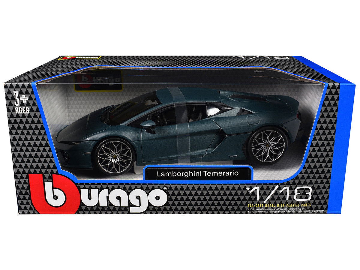 Lamborghini Temerario Matt Blue Metallic 1/18 Diecast Model Car by Bburago Bburago