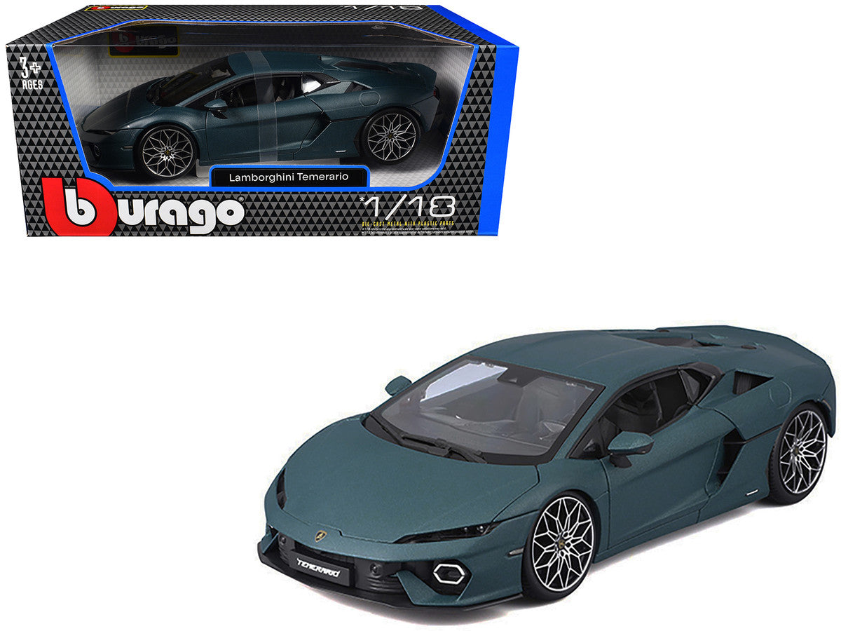 Lamborghini Temerario Matt Blue Metallic 1/18 Diecast Model Car by Bburago Bburago