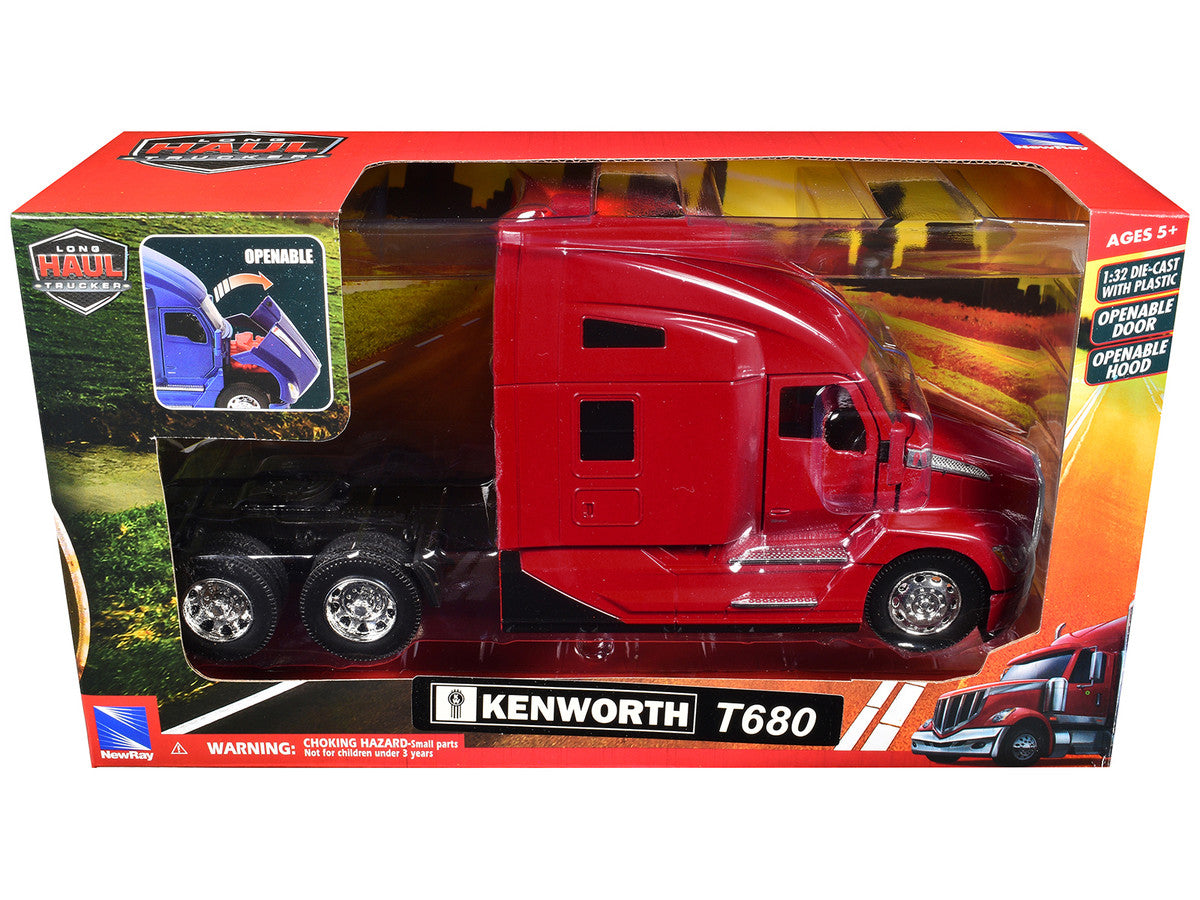 Kenworth T680 Truck Tractor Red "Long Haul Truckers" Series 1/32 Diecast Model by New Ray-0