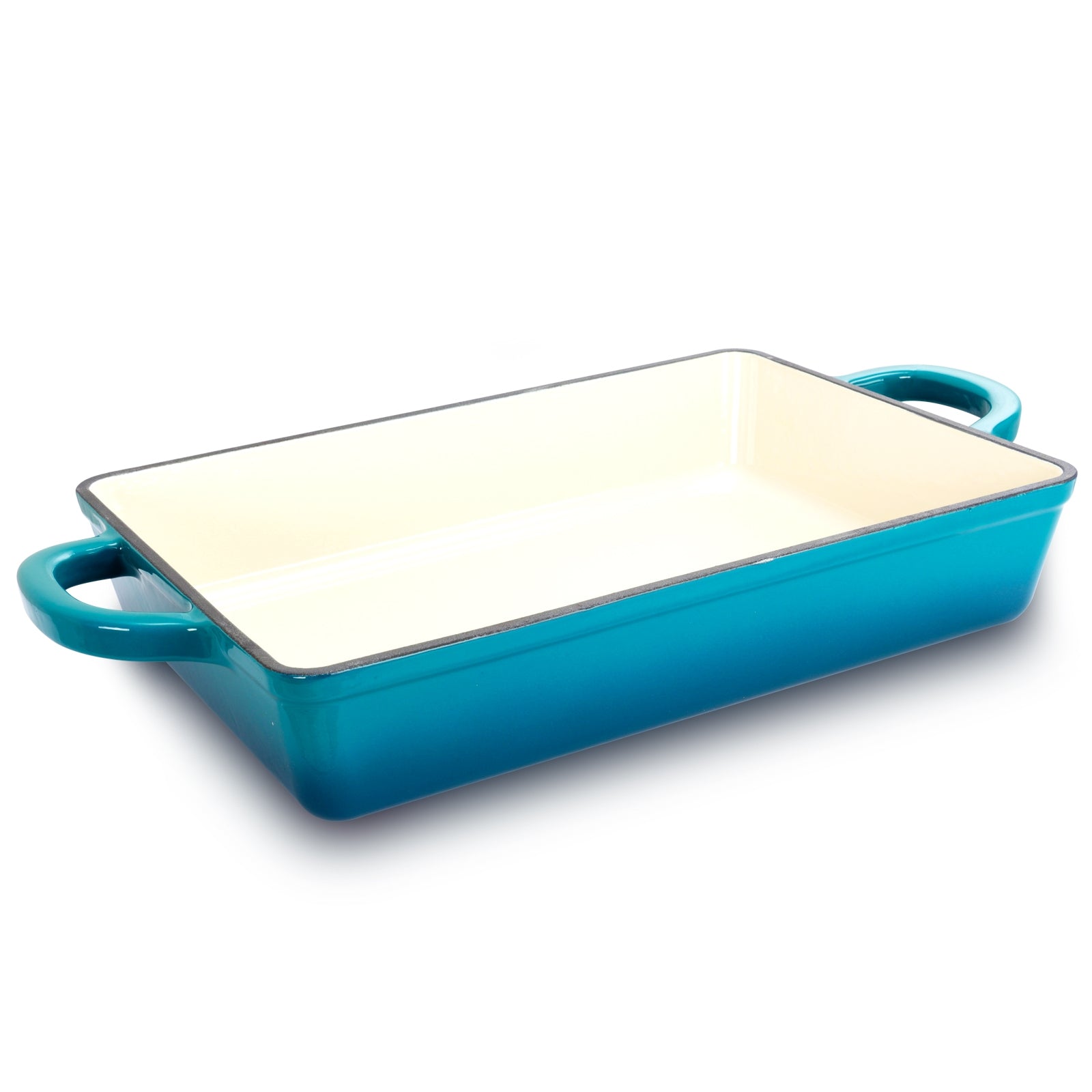 Crock Pot Artisan 13 in. Enameled Cast Iron Lasagna Pan in Teal Ombre W2B