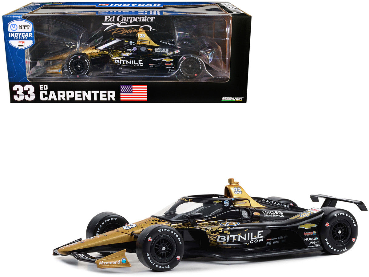 Dallara IndyCar #33 Ed Carpenter "Bitnile" Ed Carpenter Racing "NTT IndyCar Series" (2023) 1/18 Diecast Model Car by Greenlight Greenlight