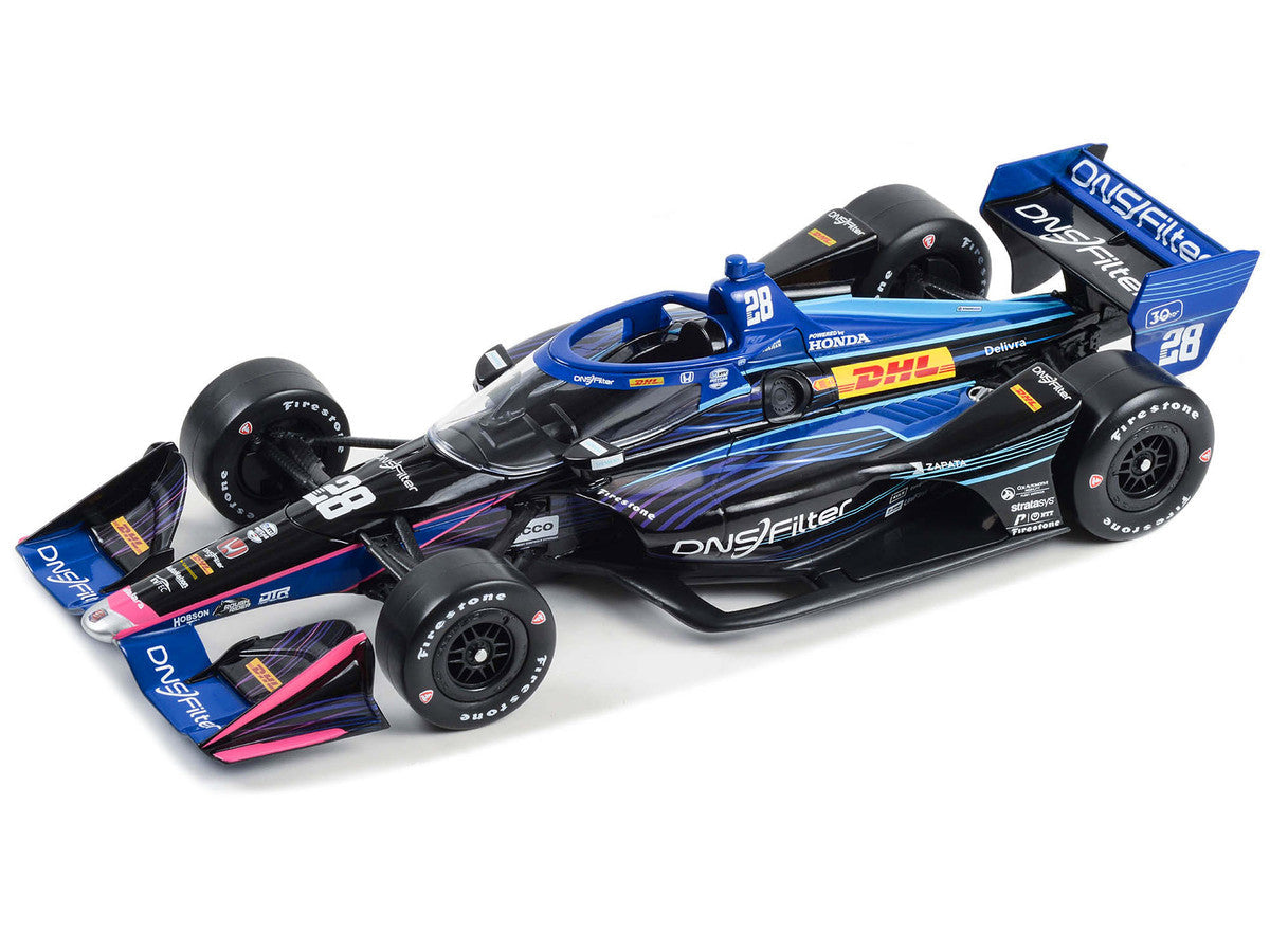 Dallara IndyCar #28 Romain Grosjean "DNSFilter" Andretti Autosport (Road Course Configuration) "NTT IndyCar Series" (2023) 1/18 Diecast Model Car by Greenlight Greenlight