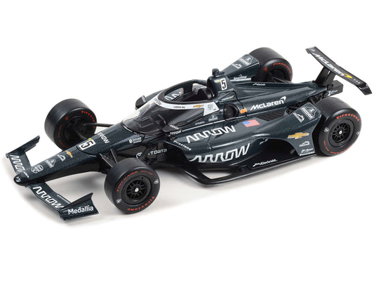 Dallara IndyCar #5 Pato O'Ward "Arrow" Arrow McLaren "60th Anniversary Triple Crown Accolade Indianapolis 500 Livery" "NTT IndyCar Series" (2023) 1/18 Diecast Model Car by Greenlight