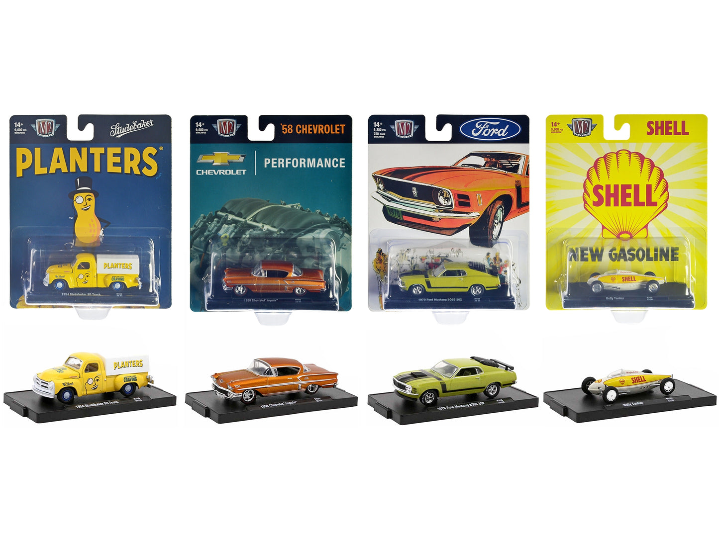 "Auto-Drivers" Set of 4 pieces in Blister Packs Release 105 Limited Edition to 9600 pieces Worldwide 1/64 Diecast Model Cars by M2 Machines