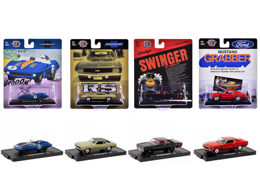 "Auto-Drivers" Set of 4 pieces in Blister Packs Release 111 Limited Edition to 9600 pieces Worldwide 1/64 Diecast Model Cars by M2 Machines M2