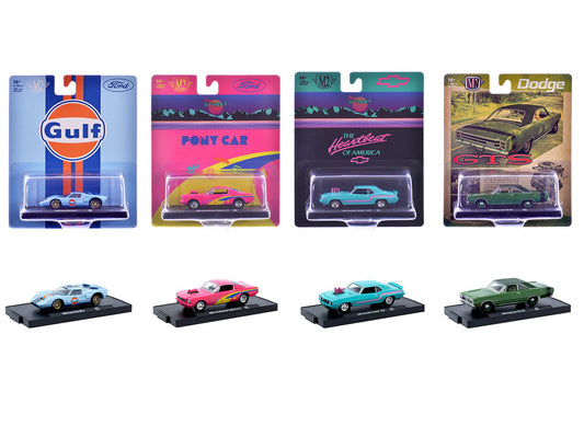 "Auto-Drivers" Set of 4 pieces in Blister Packs Release S07 Limited Edition to 7500 pieces Worldwide 1/64 Diecast Model Cars by M2 Machines M2