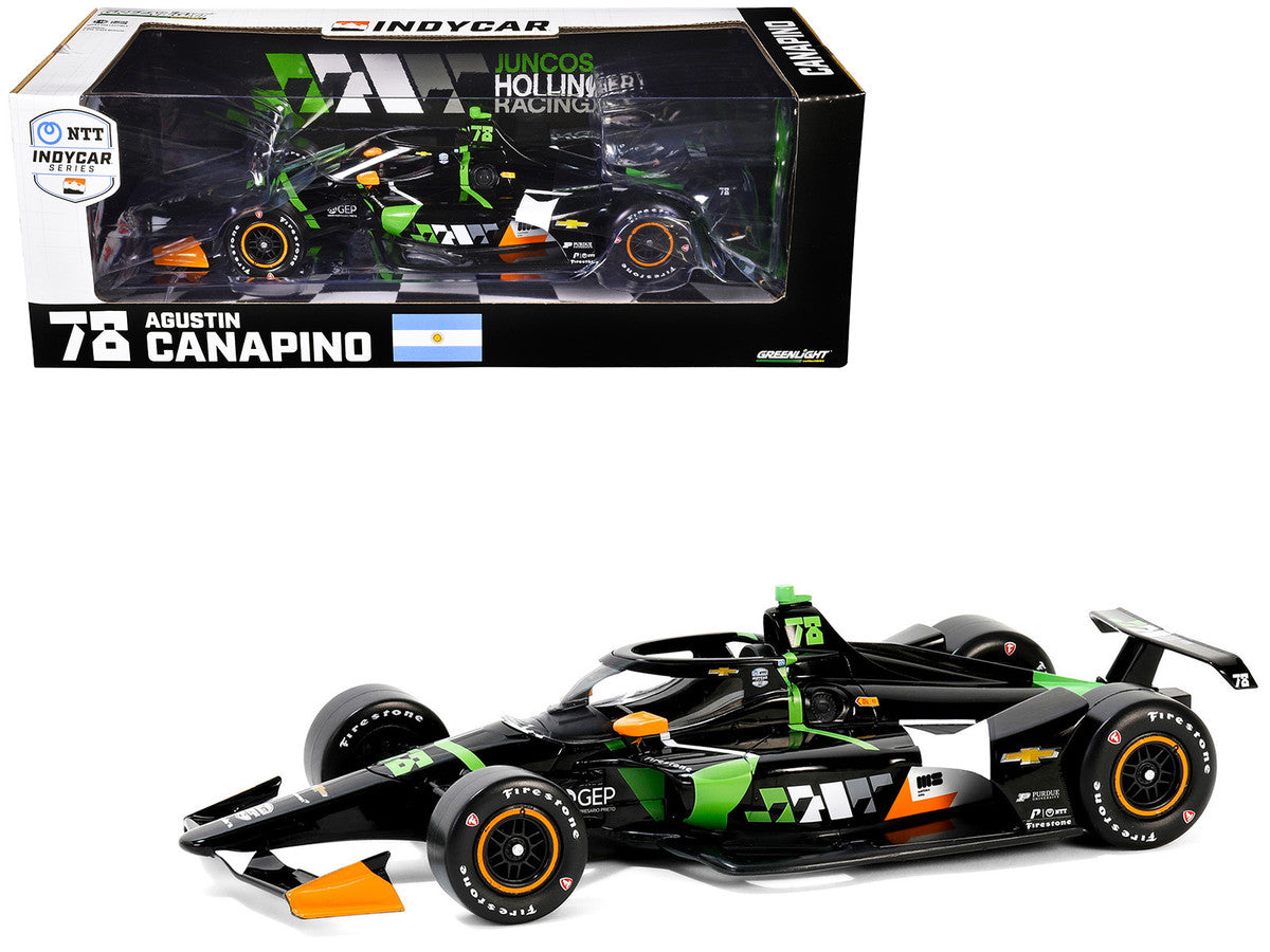 Dallara IndyCar #78 Agustin Canapino "JHR" Juncos Hollinger Racing "NTT IndyCar Series" (2024) 1/18 Diecast Model Car by Greenlight Greenlight