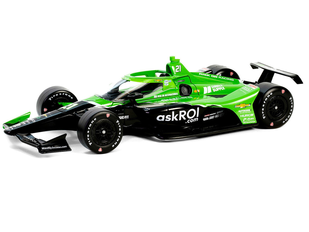 Dallara IndyCar #21 Rinus VeeKay "Risk On International" Ed Carpenter Racing "NTT IndyCar Series" (2024) 1/18 Diecast Model Car by Greenlight Greenlight